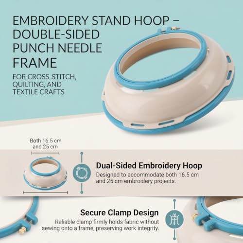 GLOGLOW Embroidery Stand Hoop, 360° Rotation, Double Sided Design - style: 1