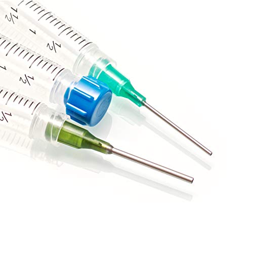 K2-3PK All-Purpose Industrial Syringe Kit - 1ml/3ml/10ml with 1 & 2 Inch 14, 18, & 21 Gauge Dispensing Tips, Syringe Caps and Tip Covers