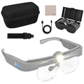 Head Magnifying Glass with Light(1.5X-5X), for Close Work, Crafting - color: Gray