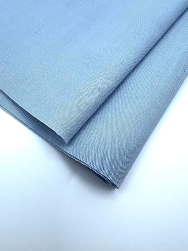 EOVEA - Cotton Polyester Fabric by The Yard – 60" Wide Broadcloth Fabric, Soft, Lightweight & Breathable Material for Lining, Curtains, Bedding, Skirts, Sewing Projects (Baby Blue, 1 Yard) - color: Baby Blue, size: 1 Yard