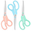 Niutop 8" All Purpose Scissors - Heavy Duty, Ergonomic Comfort Grip Shears for Office, Home, School, Art & Craft - color: Pastel Pink/Blue/Green