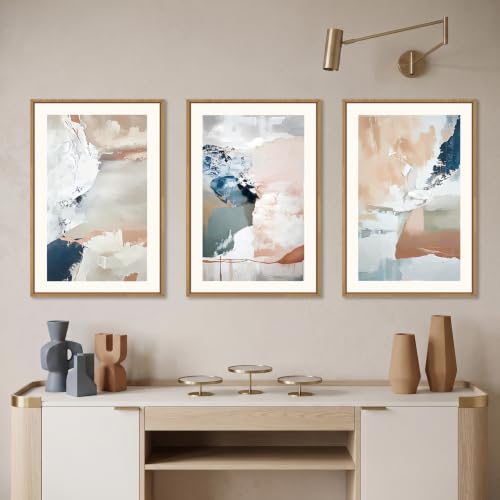 Large Abstract Brush Strokes Framed Canvas Wall Art-24"x36"x3 - color: Abstract Brush Stroke Wall Art, size: 36"L x 24"W