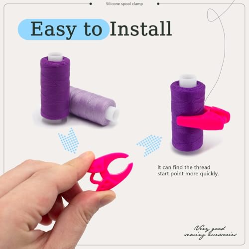 100pcs 4 Colors Silicone Sewing Bobbin Holder Clips - color: 4color-100pcs