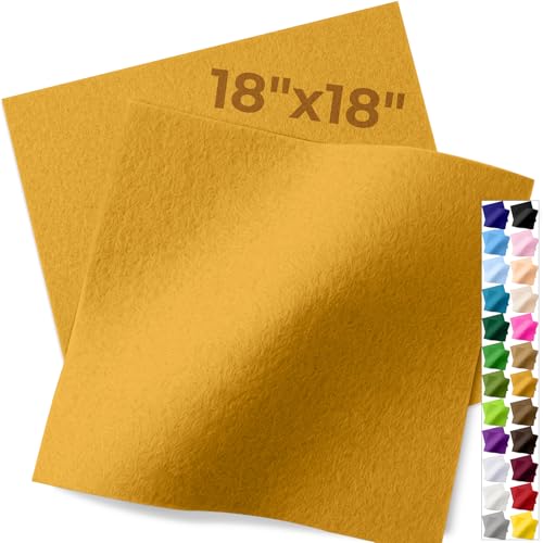 IONTACH 18" X 18" Soft Felt Sheets 1.6mm Thick (2 Packs, Antique Gold) - color: Antique Gold