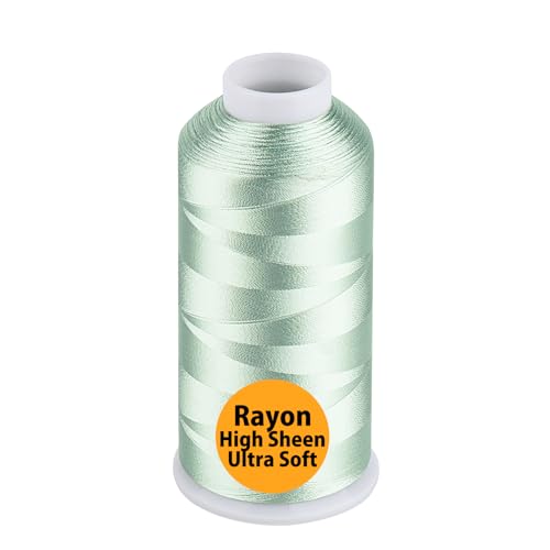 Simthread Rayon Embroidery Thread 5500 Yards, 40wt 100% Rayon Viscose for Commercial and Domestic Machines - Light Green 1047 - color: LightGreen1047