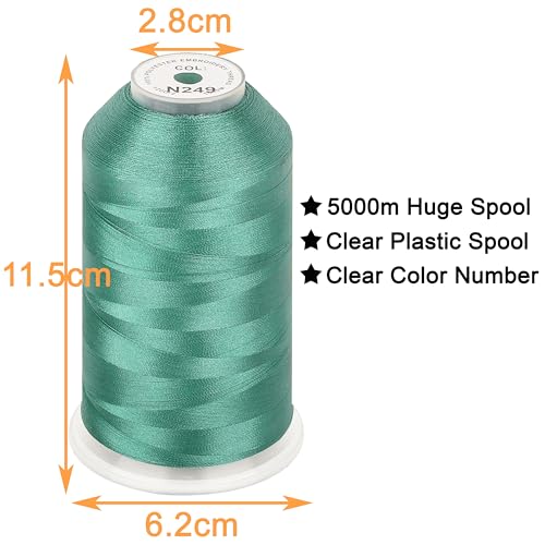 New brothread Huge Spool Embroidery Thread - Aquamarine Fits Janome Color - color: Aquamarine-N249