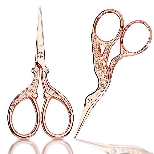Embroidery Scissors Set 2Pcs Cute and Practical Sewing Scissors - color: Gold