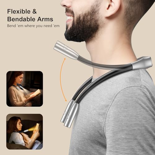 Gritin Book Light, Eye Caring 3 Colors & Dimmable Brightness Reading Light - color: Gray, size: Standard