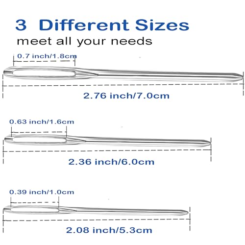 Large-Eye Blunt Needles, Sewing Needles, Stainless Steel Embroidery Thread Needle, Handmade Yarn Knitting Needles Leather Needle, Suitable for Crochet Project. (15 PCS) - color: 15 PCS