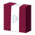 Blue Needles Solid Cloth Napkins 100% Cotton Set of 12-18 x 18 Inches - color: Burgundy, size: 18" x 18" (Set of 12)