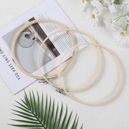 Ptwola 2 Pack 7.87 Inch Wood Embroidery Hoop 20CM Cross Stitch Hoops Ring