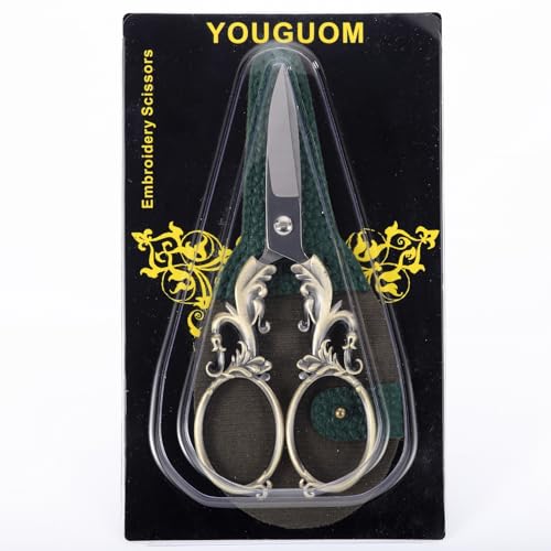 YOUGUOM All Purpose Scissors with Cover, Sewing Shears - color: Bronze