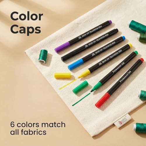 ibotti Iron On Transfer Pens, Embroidery Transfer Pen, 6 Pack