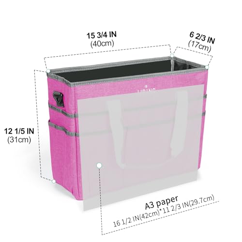 JJRING Craft Organizer Tote Bag Large Art Storage Caddy Deep Red - color: Deep Red, size: Large