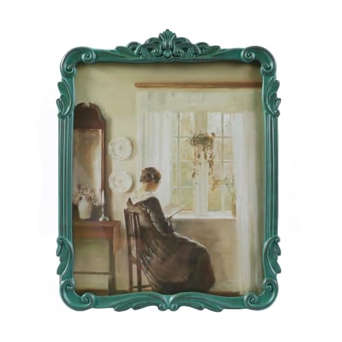 Vintage Picure Frames 8x10 Antique Victorian Green Frame Wall Decor - color: Distressed Green, size: 8x10