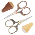 2 Pack Embroidery Scissors Small Sewing Scissors with Premium Leather Cover