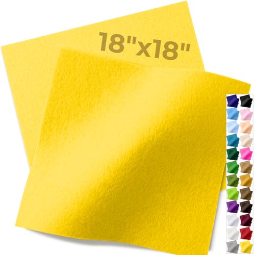IONTACH 18" X 18" Soft Felt Sheets 1.6mm Thick (2 Packs, Gold Yellow) - color: Gold Yellow
