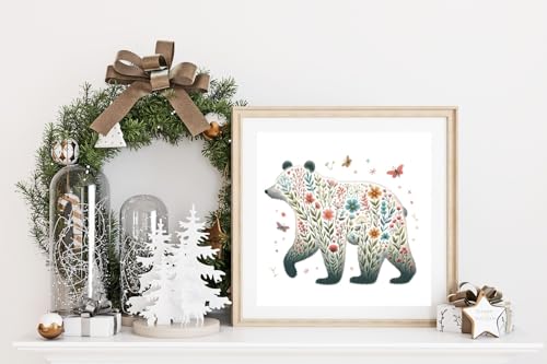 HKLIOPU Stamped Cross Stitch Kits - Animal Floral Embroidery Starter Kit for Adult Beginners, 11CT Needlepoint Cross-Stitch Patterns Dimensions Kit Arts and Crafts 12x16 inch - color: LZ066