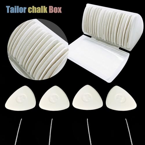 Tailors Chalk,20 Pack Triangle Tailor's Fabric Marker Chalk,Fabric Markers for Sewing,Sewing Notions & Accessories (White) - color: White