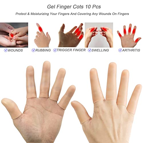 22Pcs Gel Finger Cots Cut Resistant Sleeves Guards Gloves Touch Fingertips