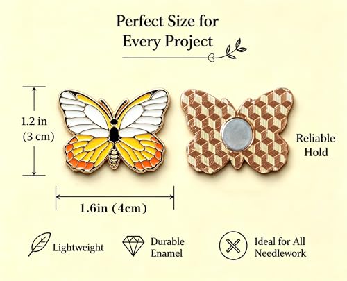 HENYANMHXH Needle Minder Magnet, Cute Magnetic Needle Holder, Butterfly - color: Butterfly