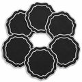 Linen Coasters for Drinks, Set of 6, 6 inch, Black - color: 1255 - Black, size: 6 inches