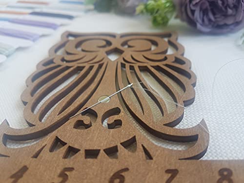 Thread Organizer Double Sided Wooden Mouline Holder Embroidery Storage Cross Stitch Accessories Sewing Floss Thread Keeper (FLZ-008) - color: FLZ-008