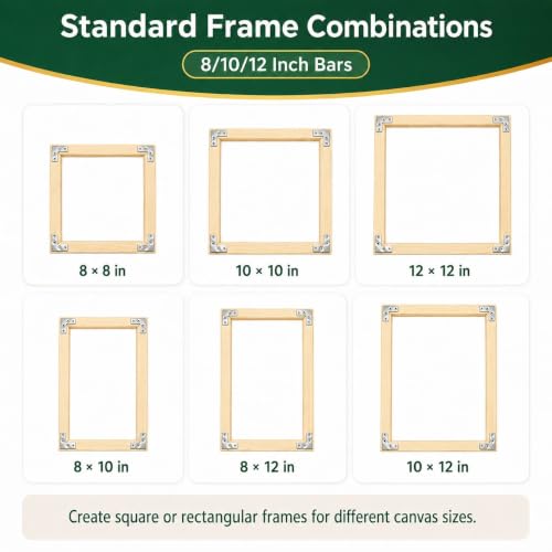 Needlepoint Stretcher Bars Kit, 12 Pcs Frame Set, 8/10/12 Inch - size: 8/10/12
