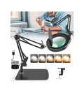 KimFilter 10X Magnifying Glass with Light and Stand with Dust Cover Design