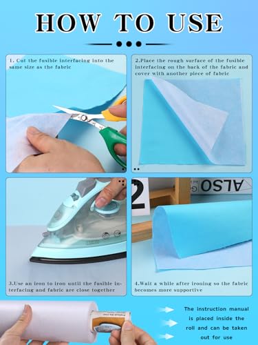 White Lightweight Fusible Interfacing for Sewing 11.6" X 30yd - color: White, size: 11.6" X 30yd Light Weight