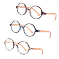 Round Reading Glasses for Women Men Blue Light Blocking Circular Readers Unisex Ultra Lightweight Circle Eyeglasses - color: Wood-3 Mix Color