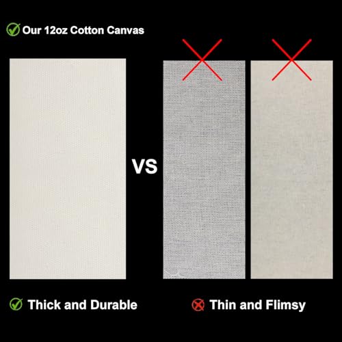 Muka 6 Pack Natural Cotton Canvas Pouches with Black Zipper for DIY Craft Project 6 x 4 Inches - color: Natural / Black