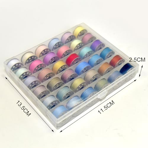 72Pcs 36 Colors Prewound Metal Bobbins and 36 Colors Sewing Thread Spools for Hand & Machine Sewing, Emergency and Travel, DIY and Home(Morandi Color) - color: Morandi color
