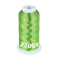 Simthread 2700 Yards Metallic Embroidery Machine Thread - Lime Green MS-023, 40wt High-Sheen King Spool, Smooth Running & Break Resistant for Commercial & Home Embroidery Machines - color: Lime Green MS-023