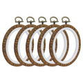 Marvexi 5Pcs Oval Embroidery Hoops 3"x3.7" Vintage Cute Faux Wood - style: 3" x 3.7"