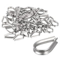 uxcell 50Pcs M1.5 Stainless Steel Thimble for 1/16" Dia Wire Rope, Wire Rope Cable Thimbles Rigging for Marine, Sunshade Sail, Fence - size: M1.5