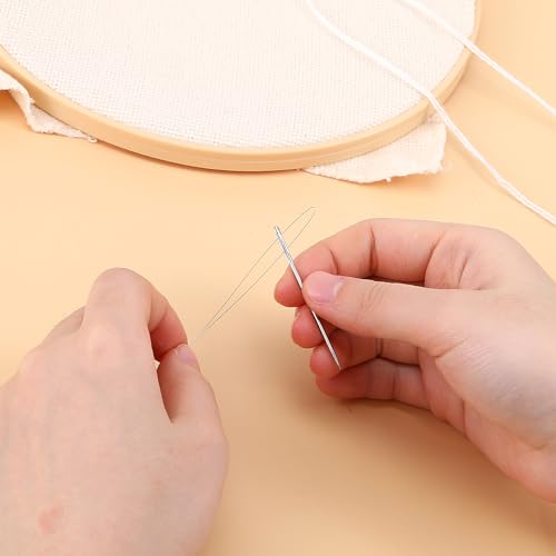 JIYIN 10 Pcs Long Needle Threader, White Punch Needle Threader Needles Threaders for Embroidery Floss Embroidery Stitching Craft Tool for Punch Needles Embroidery Floss Cross Stitch DIY Sewing