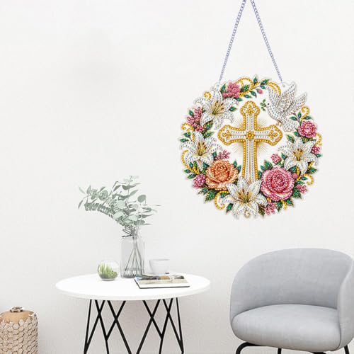 ARPADAMO Cross Diamond Art Kits for Adults, Acrylic Hanging Suncatcher - color: DP05086