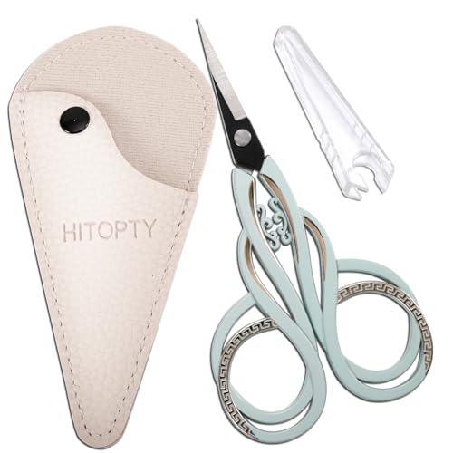 Small Sharp Scissors, Precision Sewing Shears - color: Light Green