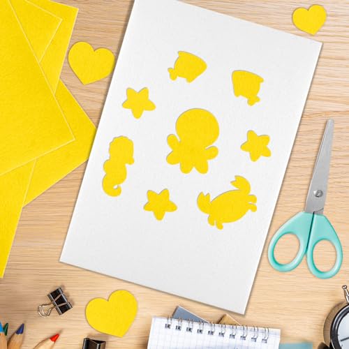 10PCS Deep Yellow Self Adhesive Felt Fabric Sheets Sticky Felt Sheets for Craft Supplies Art Home Making（8.3" x 11.8"/20 x 30cm） - color: Deep Yellow