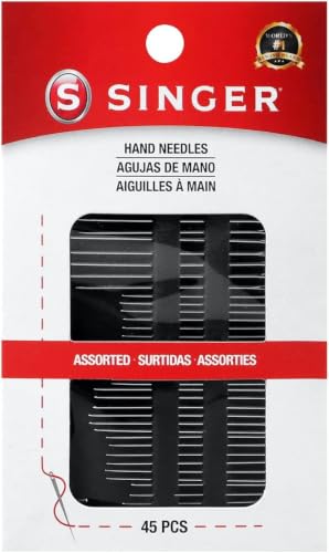 SINGER 01125 Assorted Hand Needles - Betweens, Chenille, Darners, Embroidery, Sharps & Tapestry, Assorted Sizes, 45-Count, (Pack of 5) - size: 45 - Count (Pack of 5)