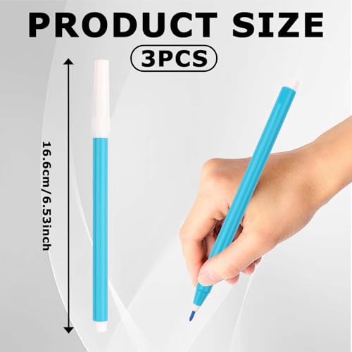 3-Pack Fabric Markers for Sewing,Blue Erasable Water Soluble Fabric Marker