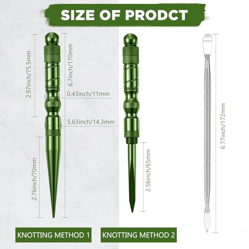 Shimeyao 12 Pcs 2026 Update Paracord FID Knotter Tools Set, Army Green - color: Army Green