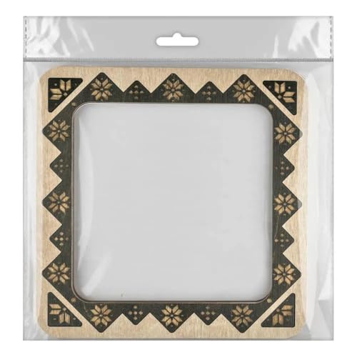 Magnetic Embroidery Hoop Big – 5.5"x5.5" Inner Size, Square Wooden Hoop for Plastic Canvas & Perforated Paper, Nordic Light Wood Finish | FLMP‑028 - color: Nordic