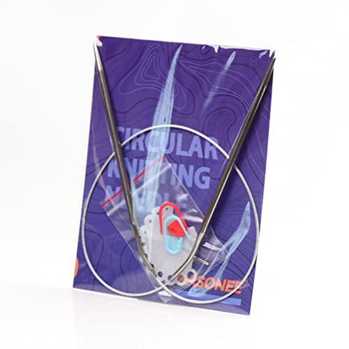 Stainless Steel Circular Knitting Needles Size 7 (4.5mm) 24inch Length - size: US 7(4.5mm) 60mm