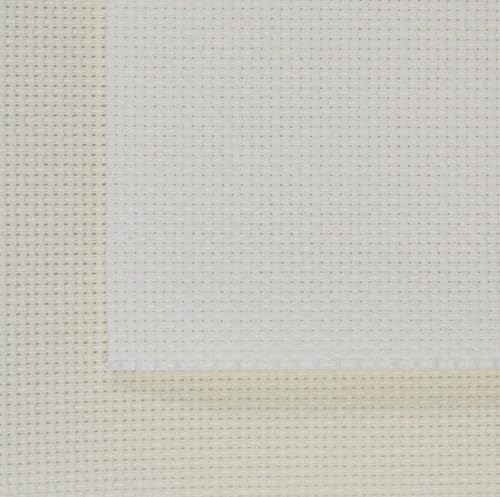 KCS 2 pc of 15" x 18"(38cmx45cm) 14 Count Cross Stitch Cotton Aida Cloth Needlework Fabric Box (Antique White+Cream, 14CT) - color: Antique White+cream, size: 14CT