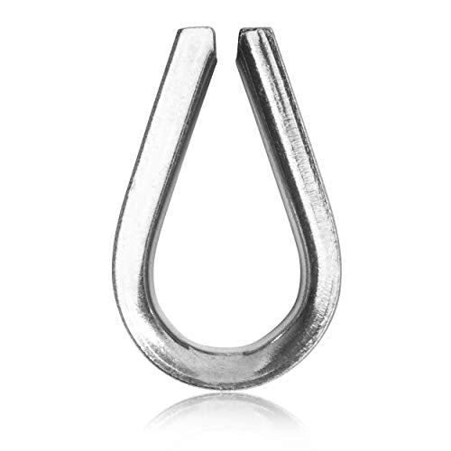 Light Duty Stainless Steel Thimbles for 1/2” Cables, T316 Marine Grade – Lot of 10 - size: 1/2"