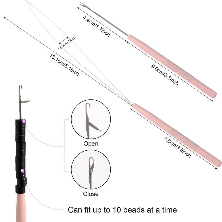NEWISHTOOL Micro Links Hair Extensions Kit, Hair Extension Pliers for Beads - color: Pink