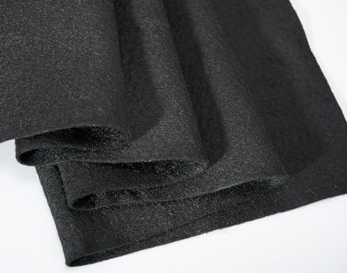 Soft Black Felt Fabric 36"X 18"/ 1.6mm Thick Sewing Patwork Material Large Craft Felt Roll Fabric by The Yard - color: Black, size: 18"X 36" Inches