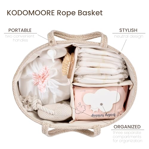 Diaper Caddy Organizer, Gift Basket for Baby Shower, Newborn Essentials - color: Oatmeal, size: Large